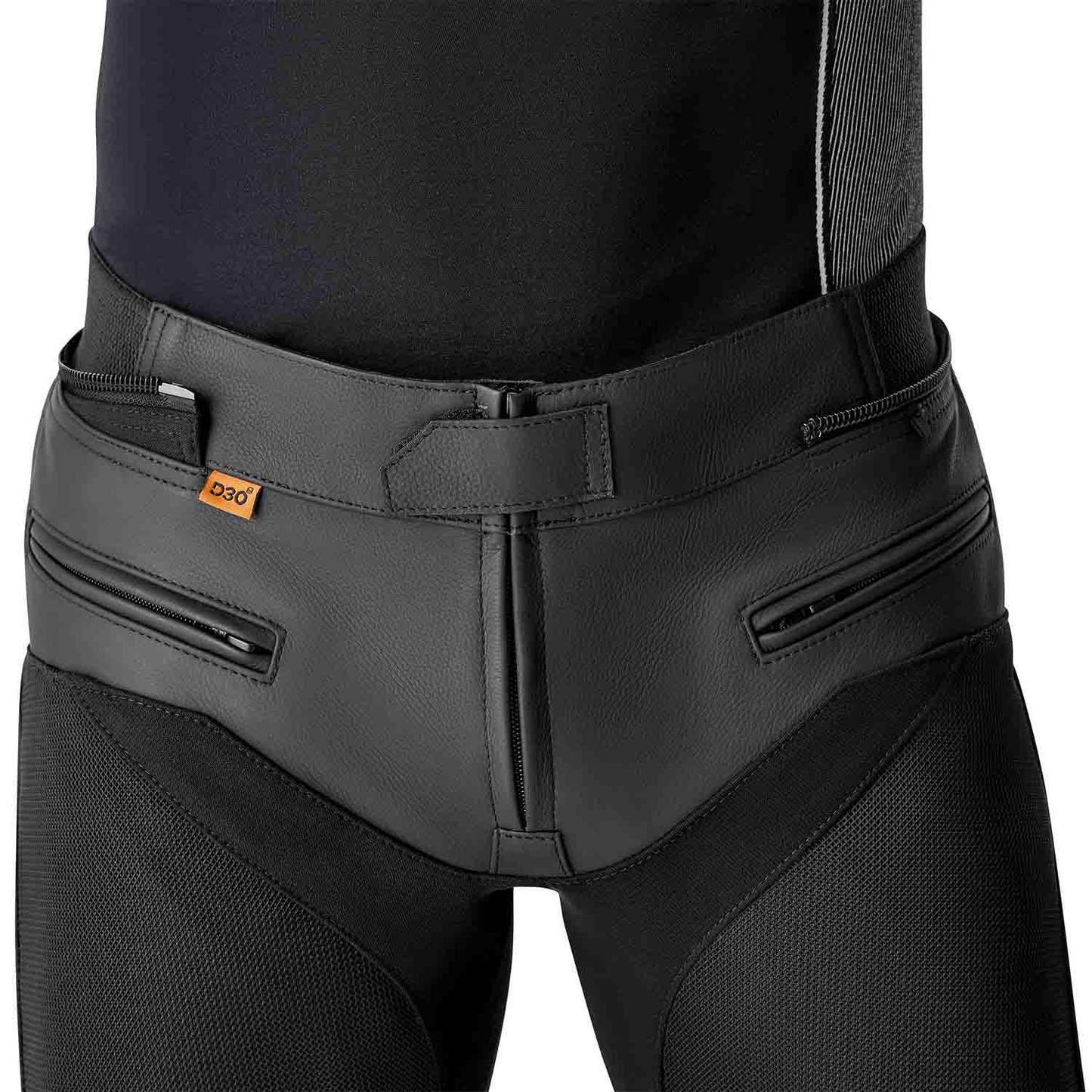 RST S1 Mesh D3O Leather Pants - Black/Black