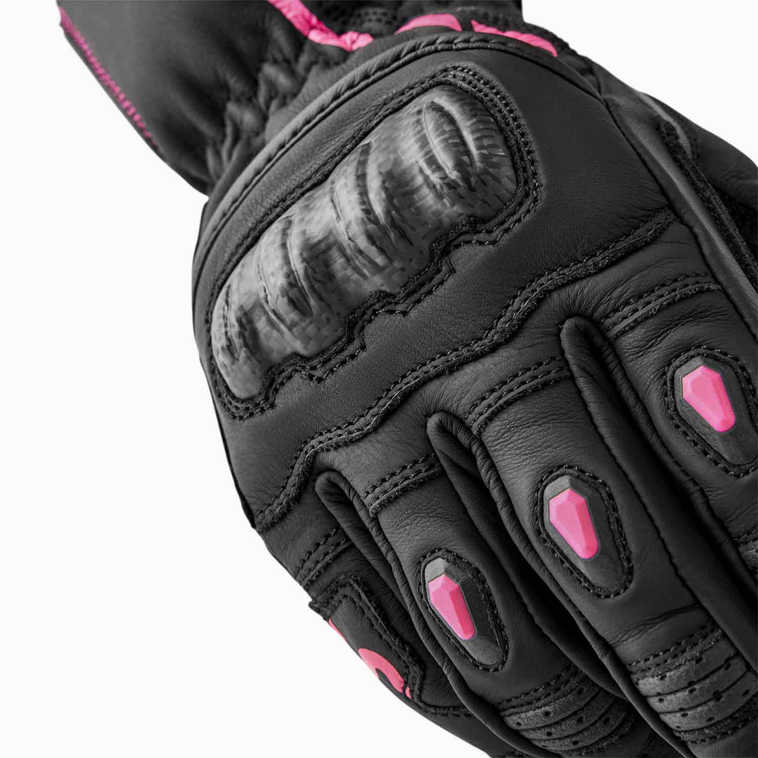RST RST S1 Ladies Gloves 2026 - Black / Flo Pink - Rear View