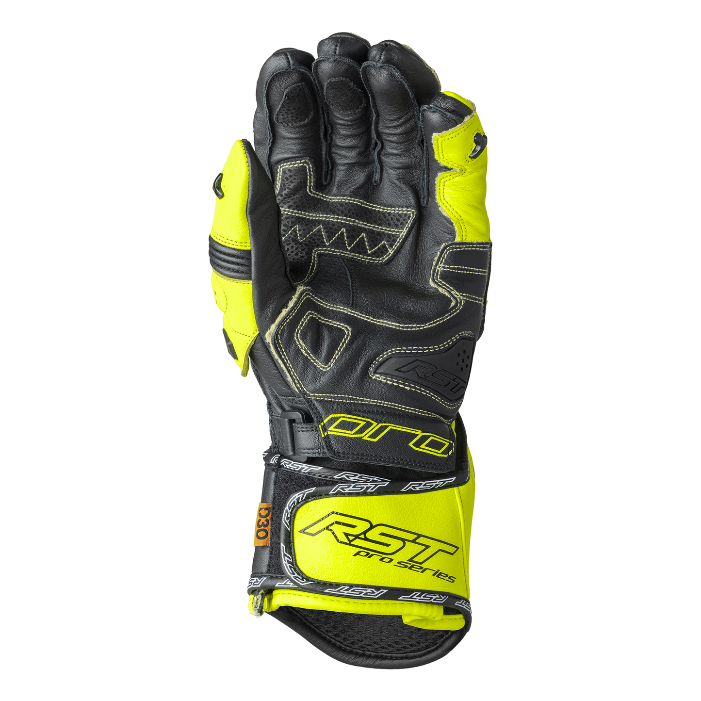 RST RST Pro Series GP D30 Gloves Black / Flo Yellow - Side View