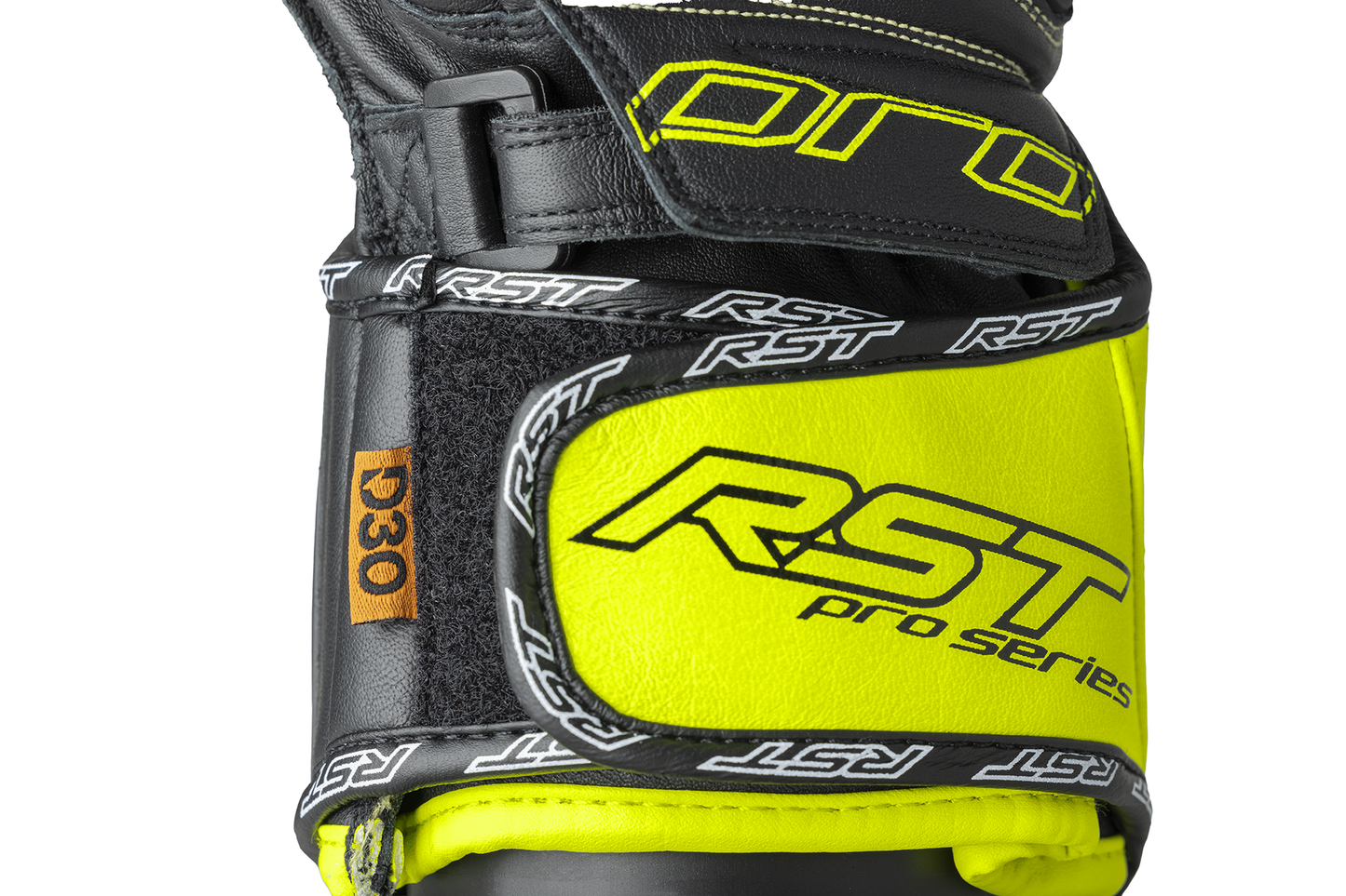 RST RST Pro Series GP D30 Gloves Black / Flo Yellow - Rear View