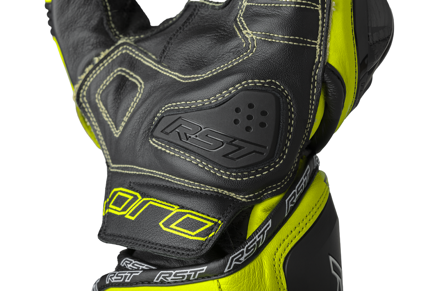 RST RST Pro Series GP D30 Gloves Black / Flo Yellow - Detail View