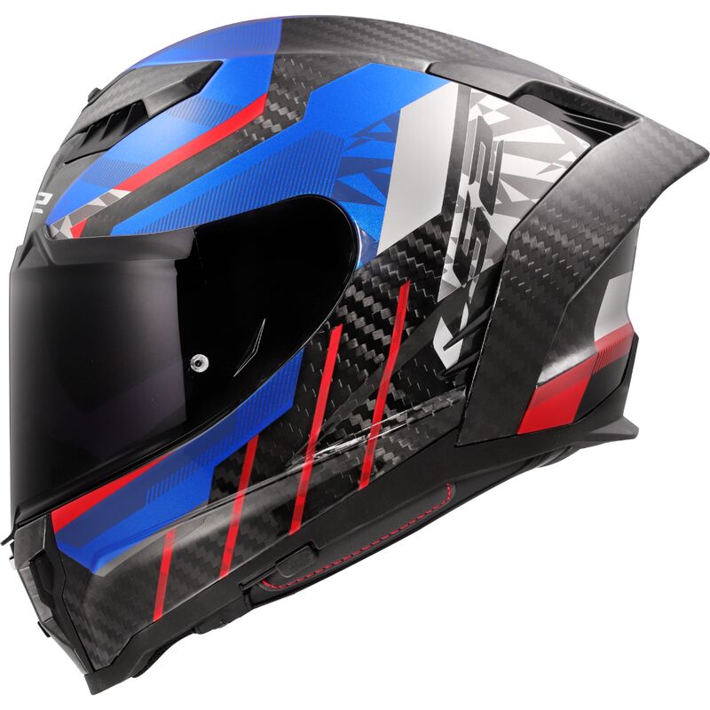LS2 FF807 DRAGON TRAX BLUE RED   (Includes Additional Dark Visor)