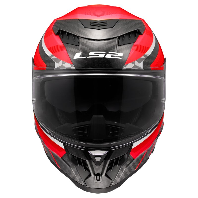 LS2 FF807 DRAGON TRAX RED   (Includes Additional Dark Visor)