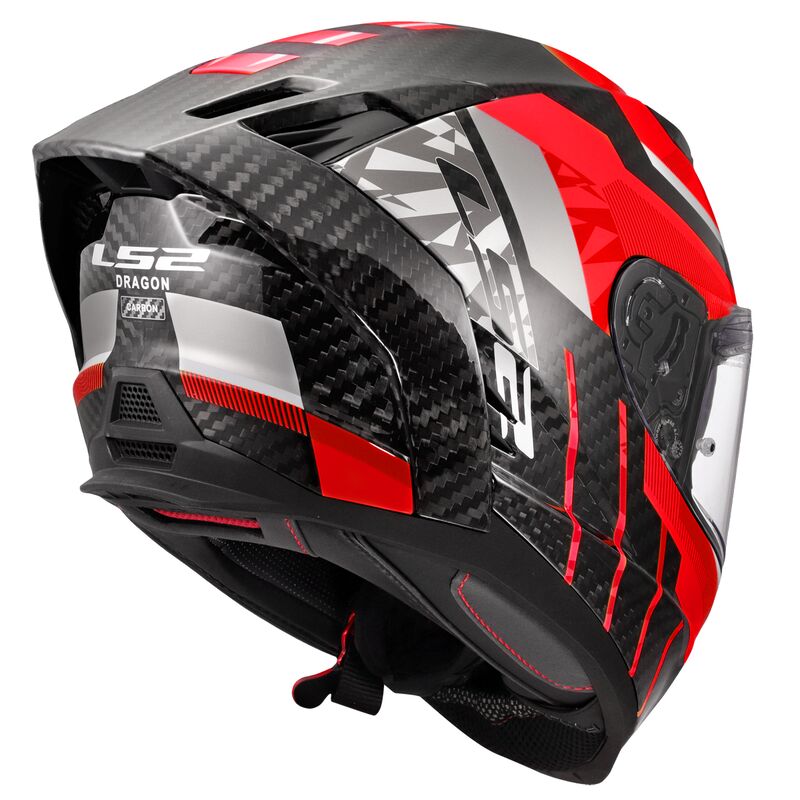 LS2 FF807 DRAGON TRAX RED   (Includes Additional Dark Visor)