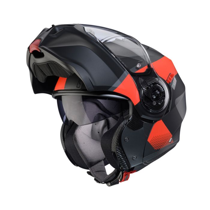 Caberg Duke Evo Indy Matt Gun Metal/Red Fluo/Black Helmet