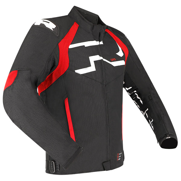 Richa RICHA STRADALE TEXTILE WP JACKET BLK/WH/RD - Front View