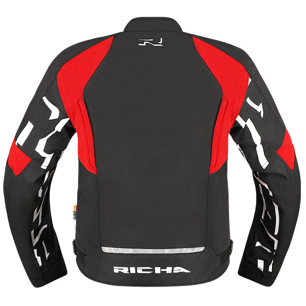Richa RICHA STRADALE TEXTILE WP JACKET BLK/WH/RD - Rear View