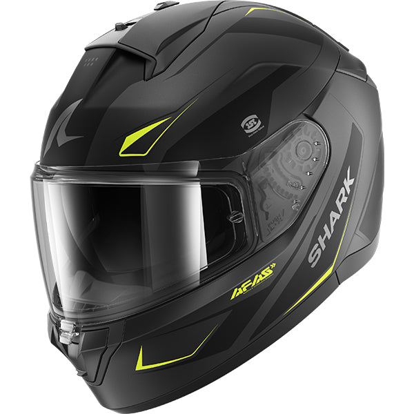 Shark SHARK RIDILL 2 MEKARIUM Matt Anthracite / Yellow - Front View