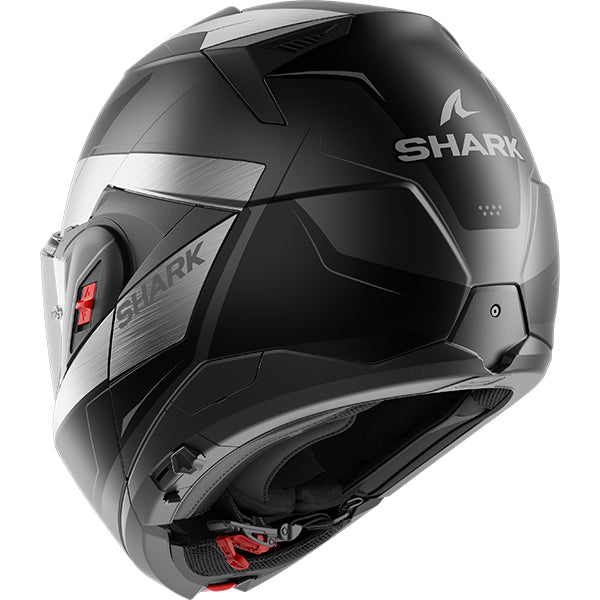 Shark SHARK OXO MEKARIUM Mat Anthracite / Pearl / Black AUK - Rear View