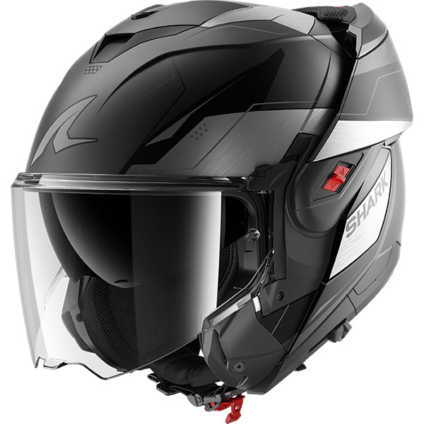 Shark SHARK OXO MEKARIUM Mat Anthracite / Pearl / Black AUK - Side View