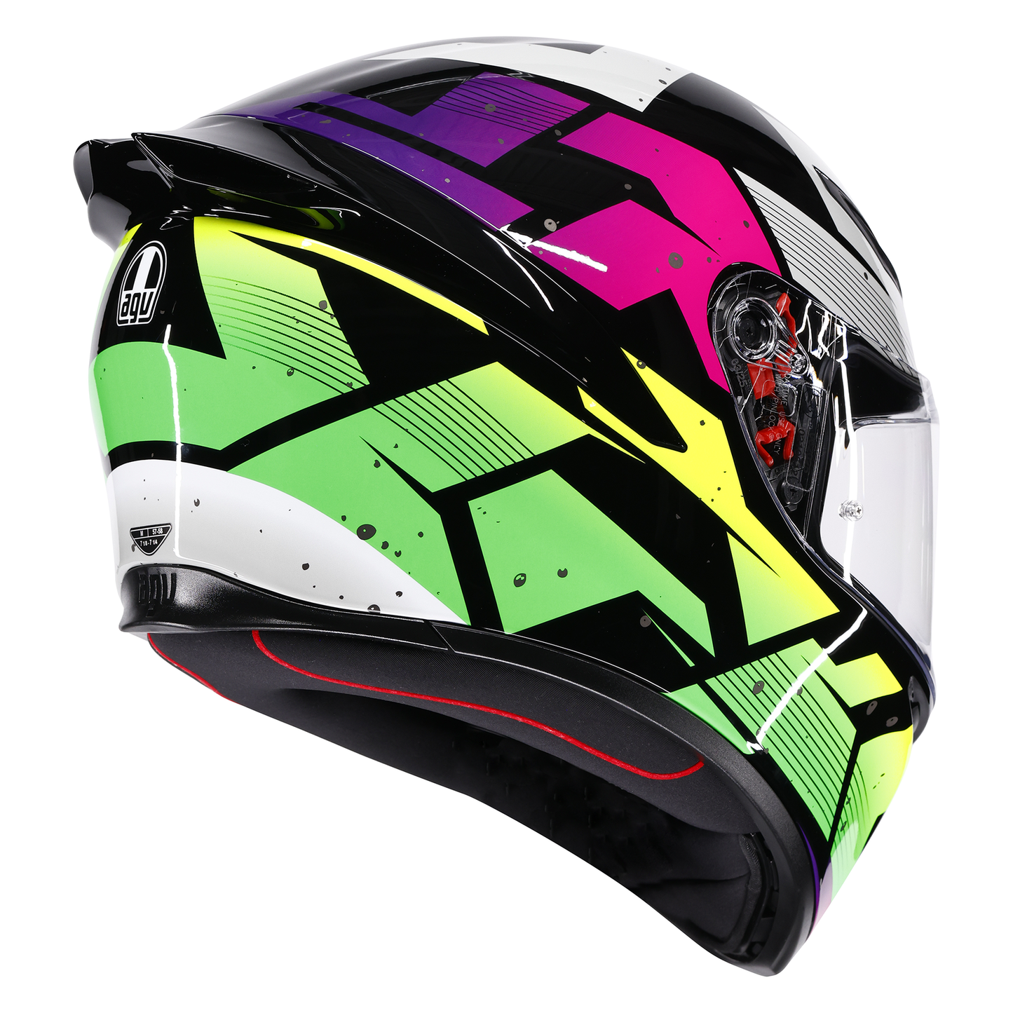 AGV AGV K1-S Punkpulse Black / Purple / Lime - Rear View