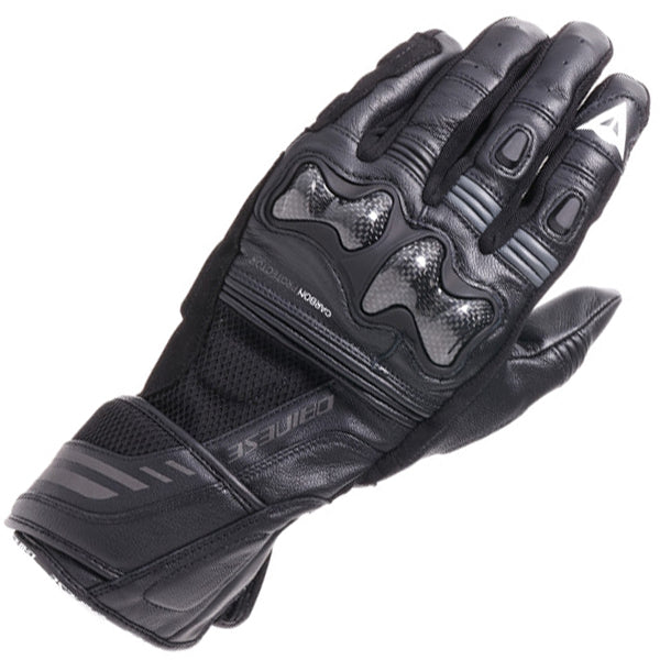 Dainese Reacto Carbon Long Leather Gloves - Black / Anthracite