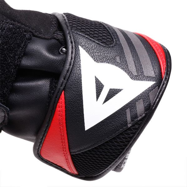 Dainese Reacto Carbon Long Leather Gloves - Black / Lava Red