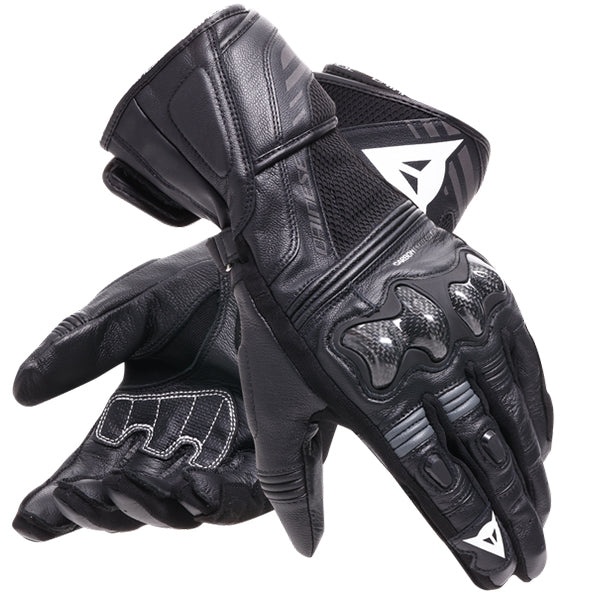 Dainese Reacto Carbon Long Leather Gloves - Black / Anthracite
