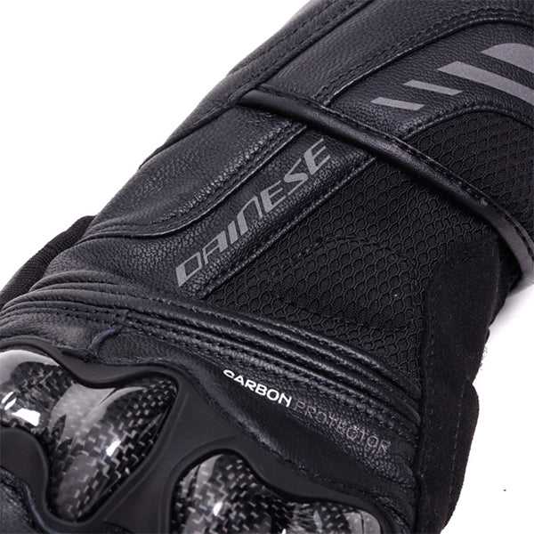 Dainese Reacto Carbon Long Leather Gloves - Black / Anthracite