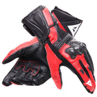 Dainese Reacto Carbon Long Leather Gloves - Black / Lava Red