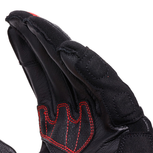 Dainese Reacto Carbon Long Leather Gloves - Black / Lava Red