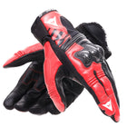 Dainese Reacto Carbon Short Leather Gloves - Black / Lava Red