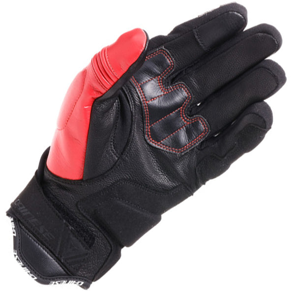 Dainese Reacto Carbon Short Leather Gloves - Black / Lava Red