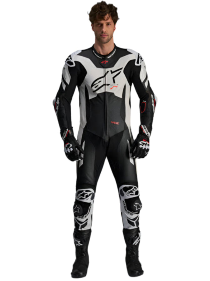 Alpinestars Gp Plus V4 Sprint 1Pc Leather Suit Black White Red Fluo