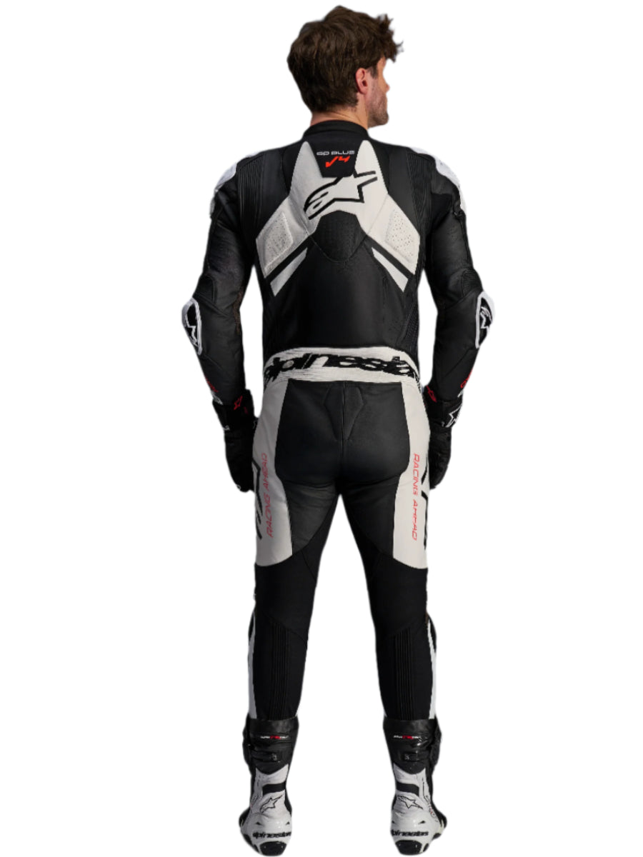 Alpinestars Gp Plus V4 Sprint 1Pc Leather Suit Black White Red Fluo