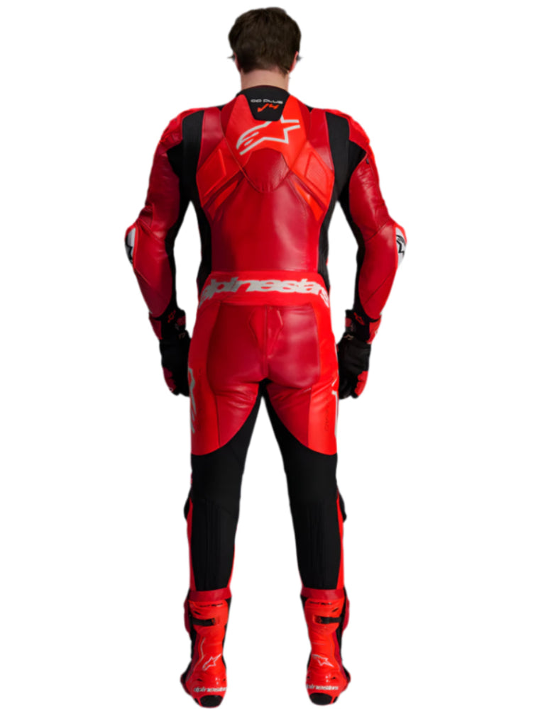 Alpinestars Gp Plus V4 Sprint 1Pc Leather Suit Red Fluo Mid Red White
