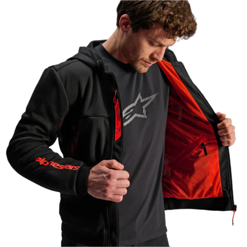 Alpinestars Chrome Air Sport Hoodie Black Red Fluo – Gear Change Alpinestars Chrome Air Sport Hoodie Black Red Fluo – Gear Change