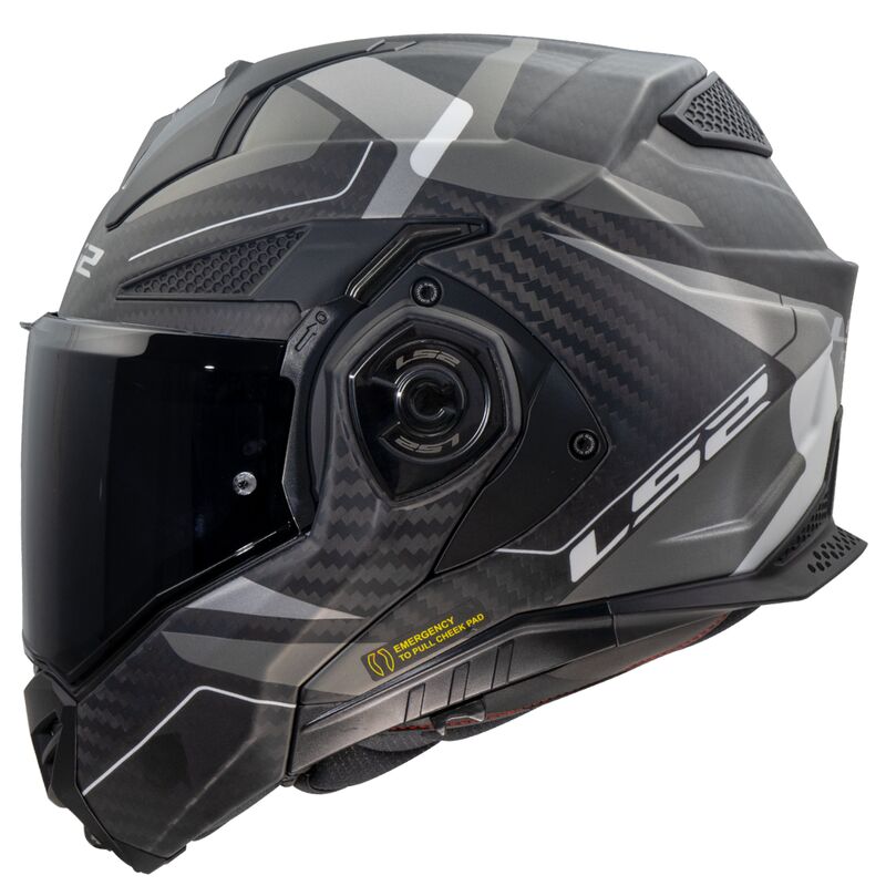 LS2 FF901 ADVANT X CARBON HORIZON SILVER GREY Matt-06  (Includes Additional Dark Visor)