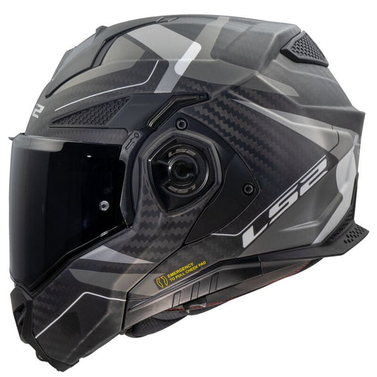 LS2 FF901 ADVANT X CARBON HORIZON SILVER GREY Matt-06  (Includes Additional Dark Visor)