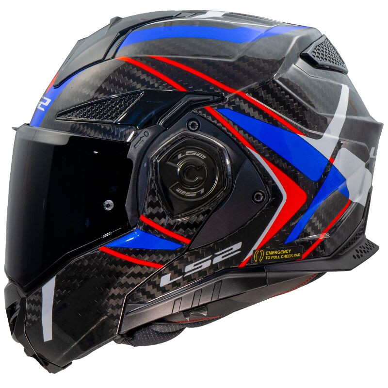 LS2 FF901 ADVANT X CARBON FUTURE II WHITE BLUE-06 (Includes Additional Dark Visor)