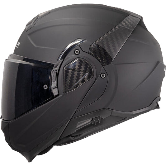 Black motorcycle helmet with a visor on a white background