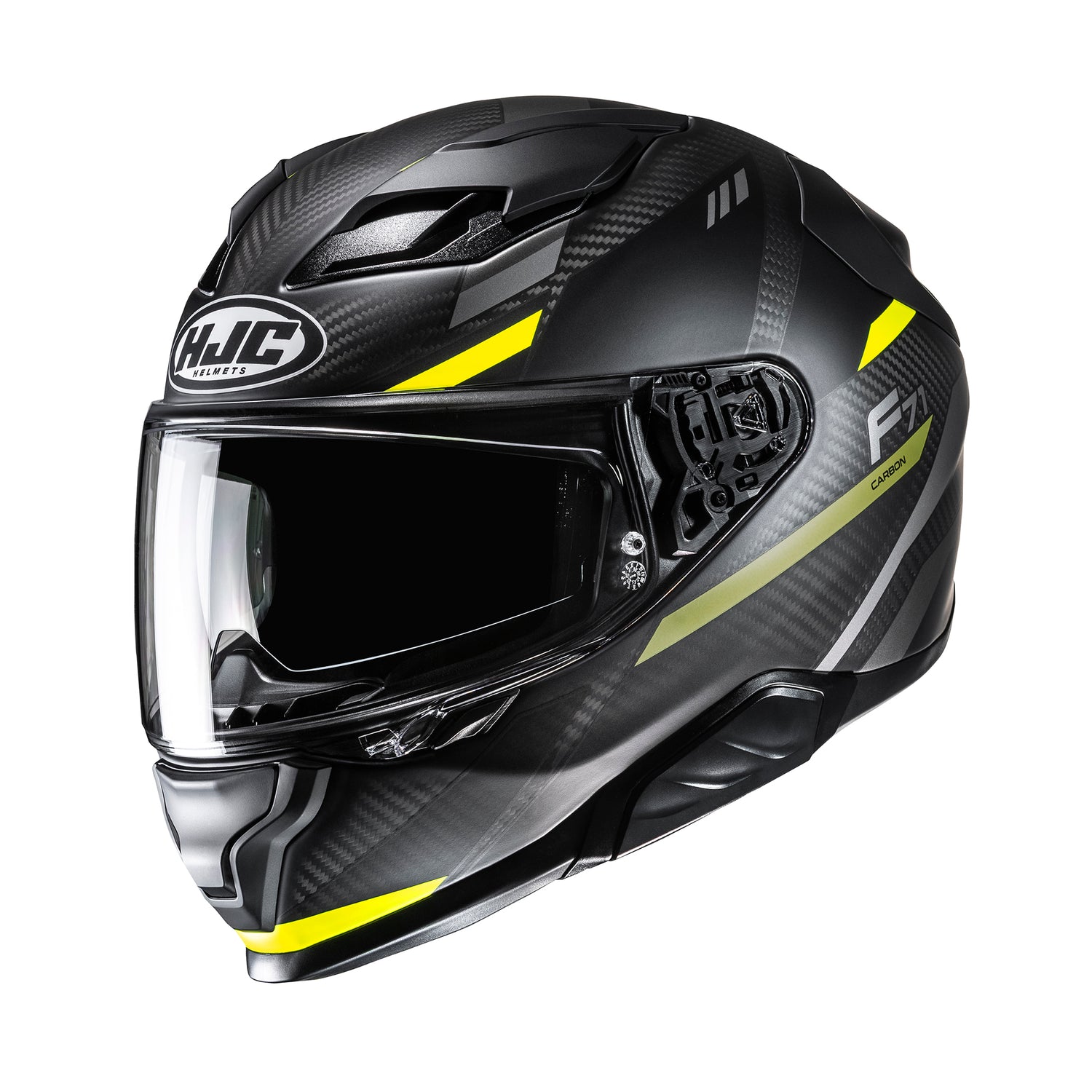 HJC HJC F71 Carbon Esira MC3HSF Yellow - Front View