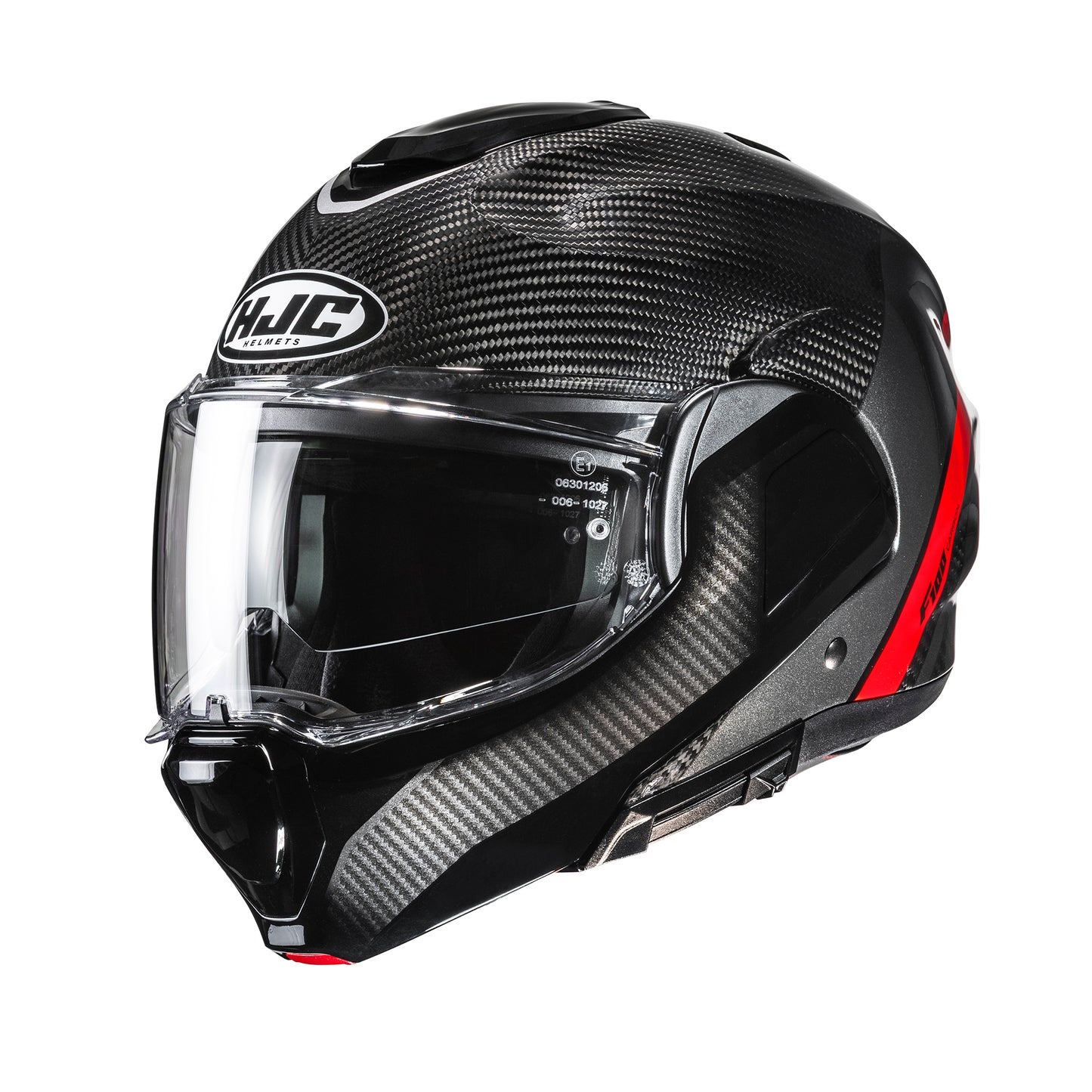 HJC HJC F100 Carbon Stan Red MC1 - Front View