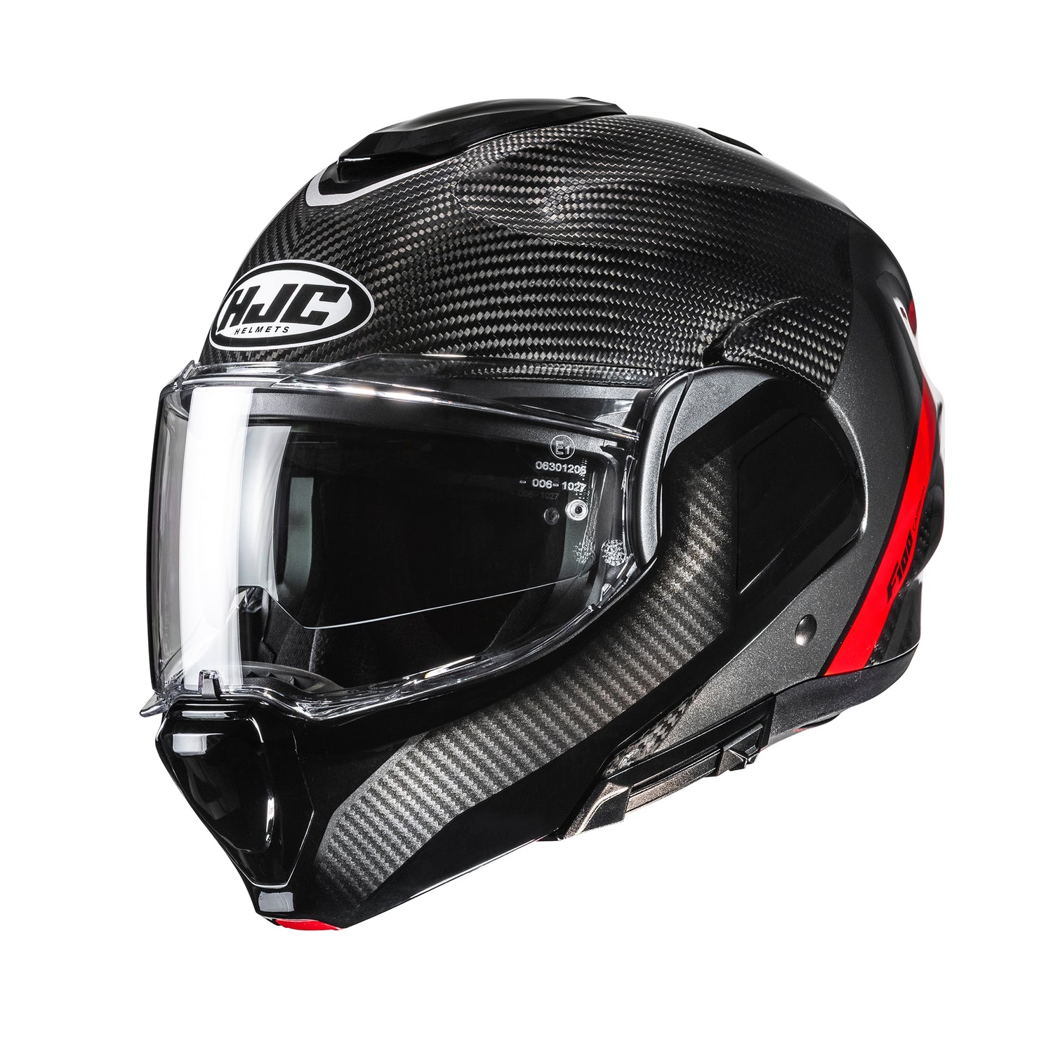 HJC HJC F100 Carbon Stan Red MC1 - Front View