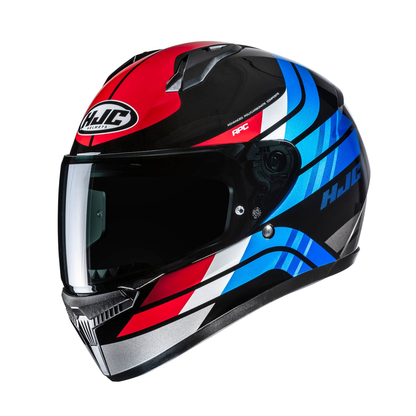 HJC HJC C10 Hiper MC21 White Blue Red - Front View