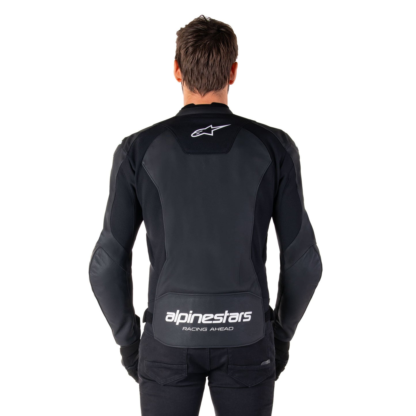 Alpinestars Faster V3 Leather Jacket Black White