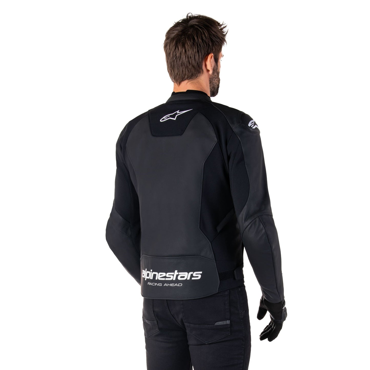 Alpinestars Faster V3 Leather Jacket Black White
