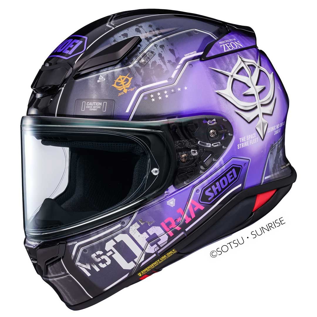 Shoei Shoei NXR2 MS-06R-1A Black Tri-Star's Zaku II H-MOB TC-12 Helmet - Front View