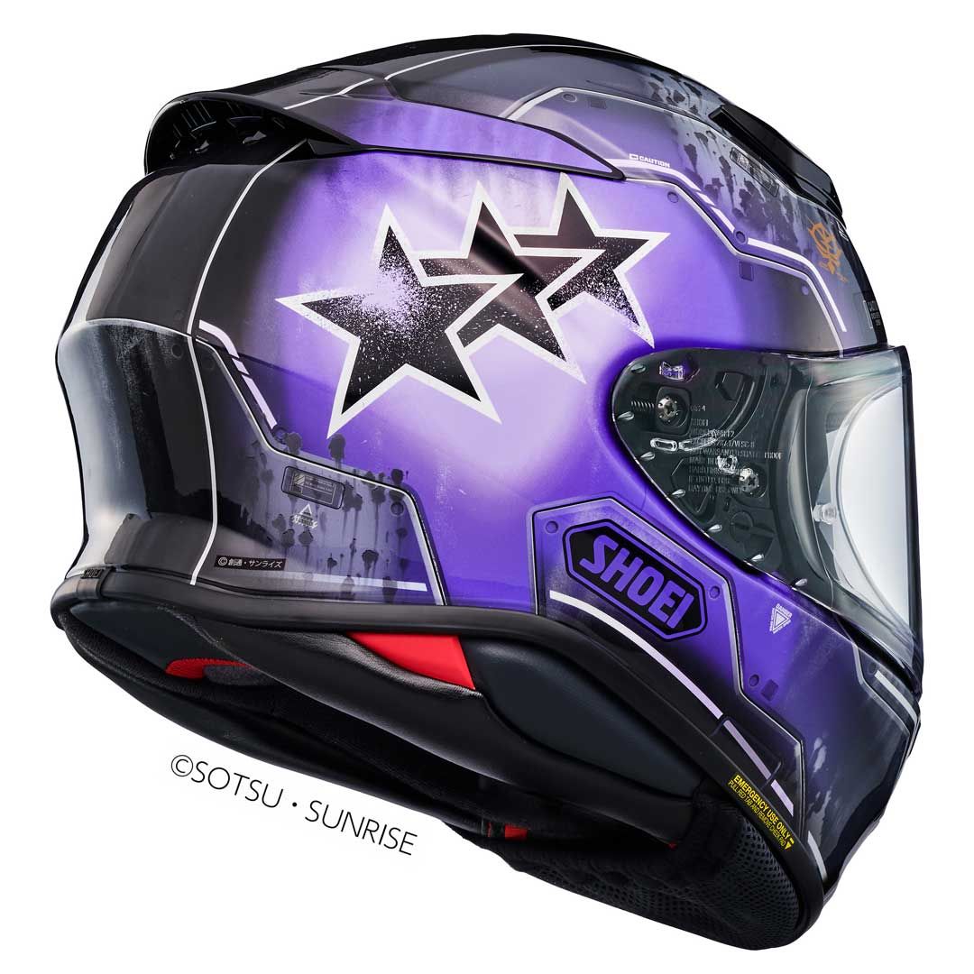 Shoei Shoei NXR2 MS-06R-1A Black Tri-Star's Zaku II H-MOB TC-12 Helmet - Side View
