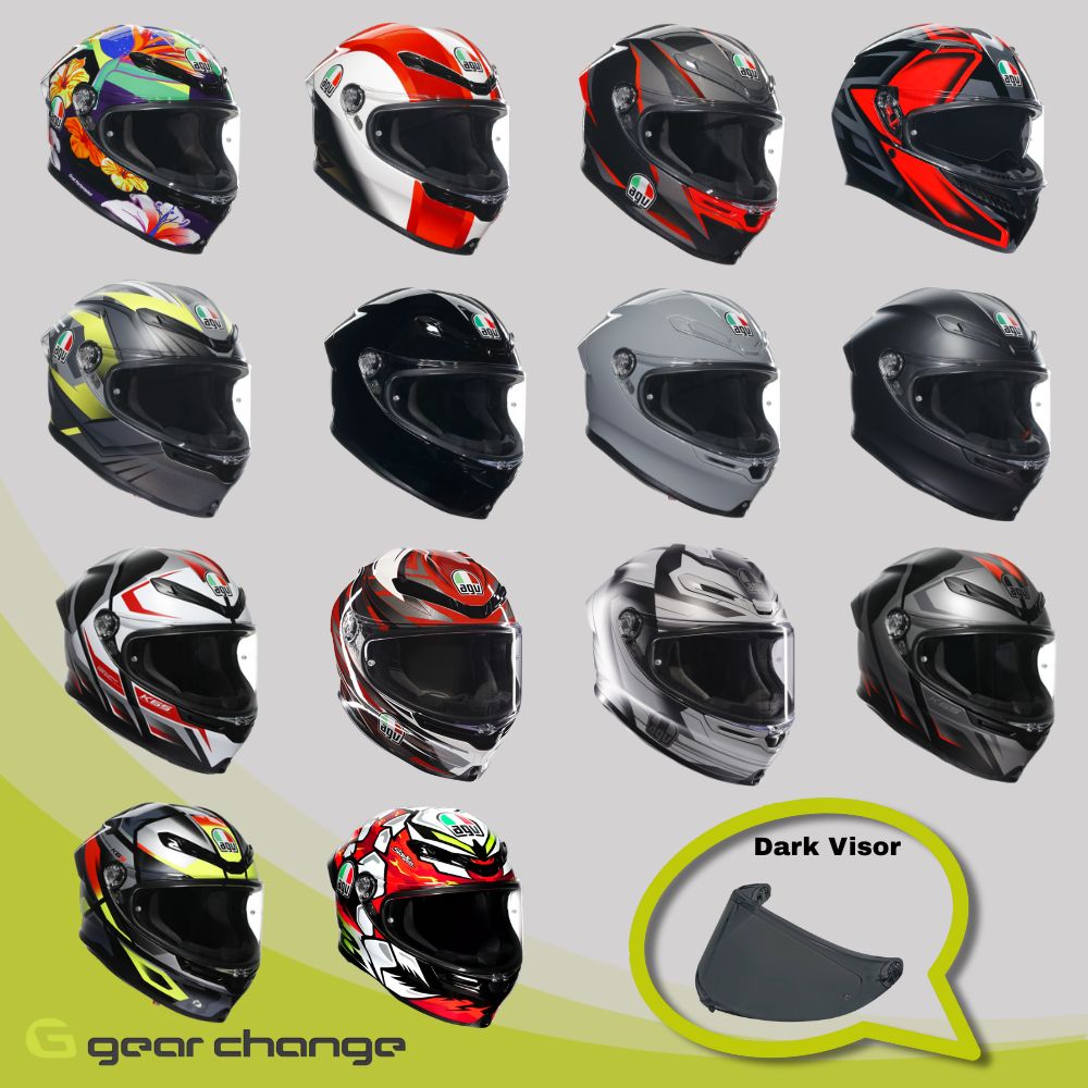 AGV K6-S Motorcycle Helmet (Free Dark Visor Worth £89.99)
