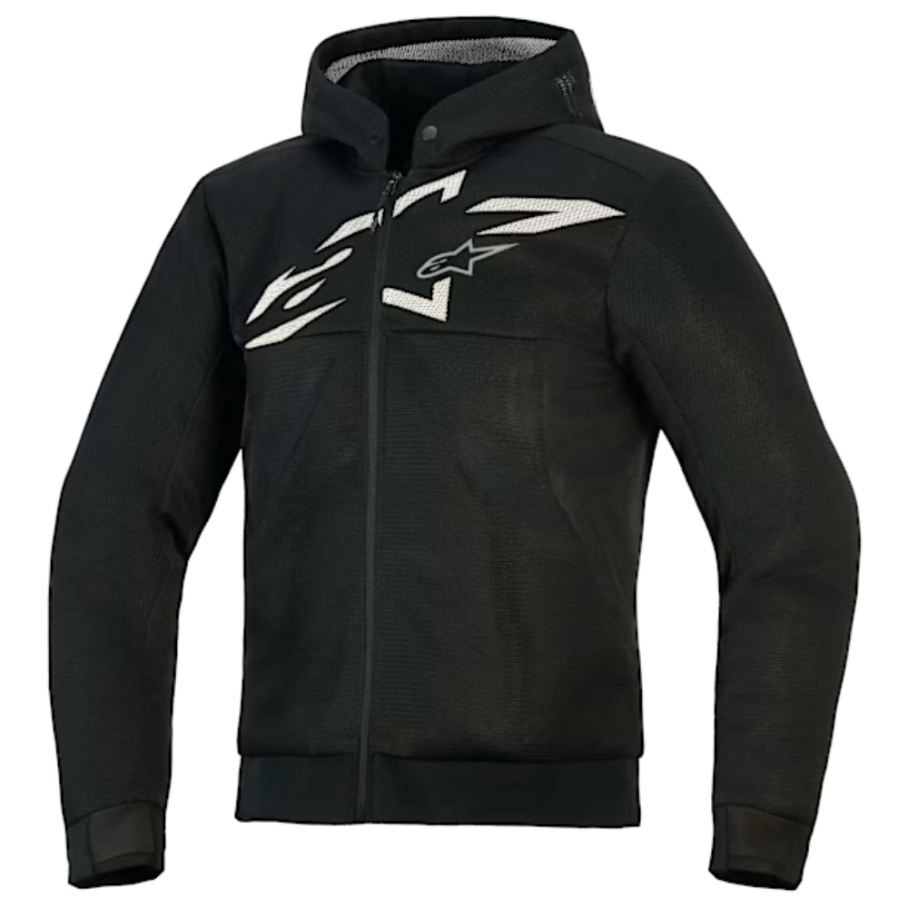 Alpinestars Alpinestars Chrome Super Airflow Hoodie - Black / Dark Grey / White - Front View