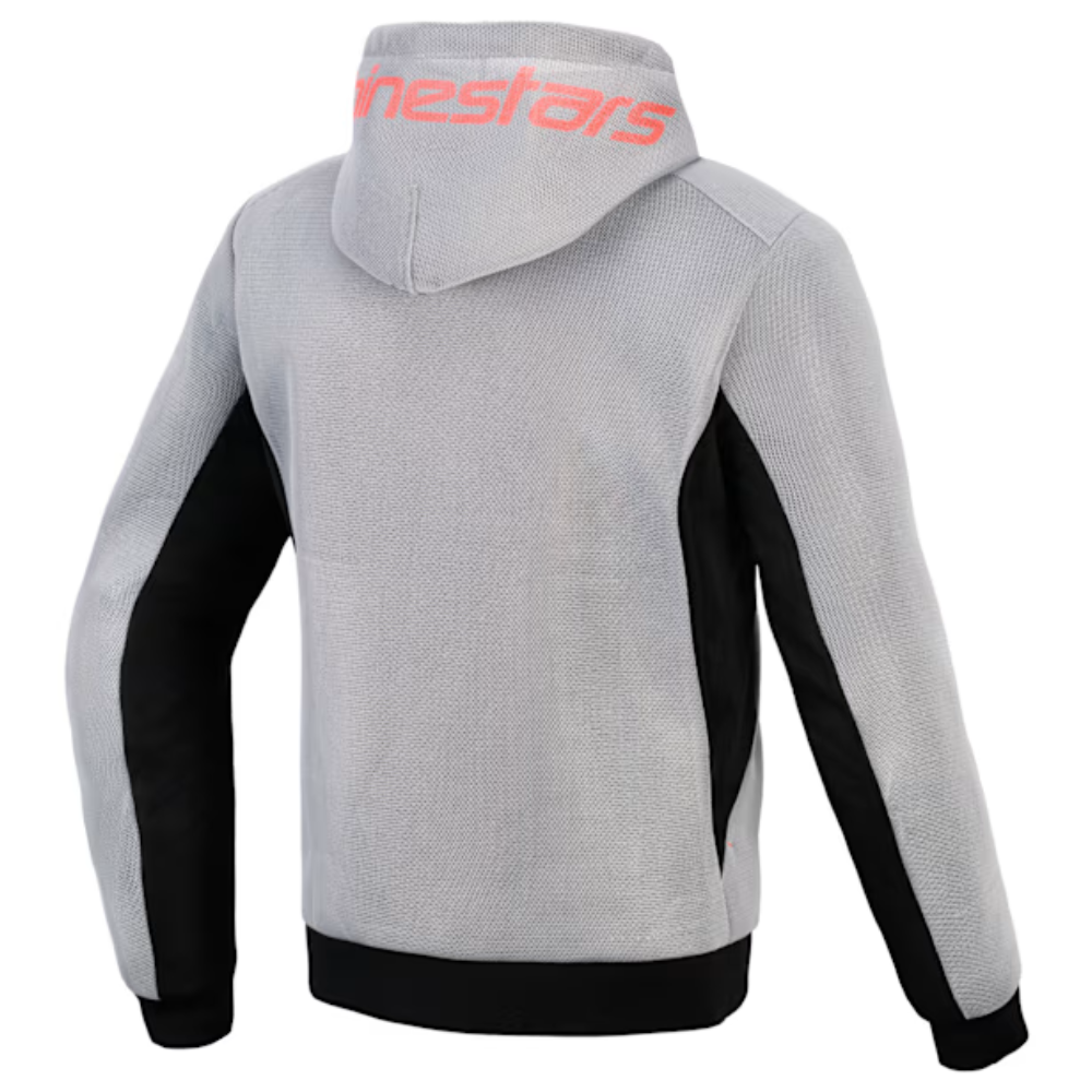 Alpinestars Alpinestars Chrome Super Airflow Hoodie - Black / Mid Grey / Fluo Red - Side View