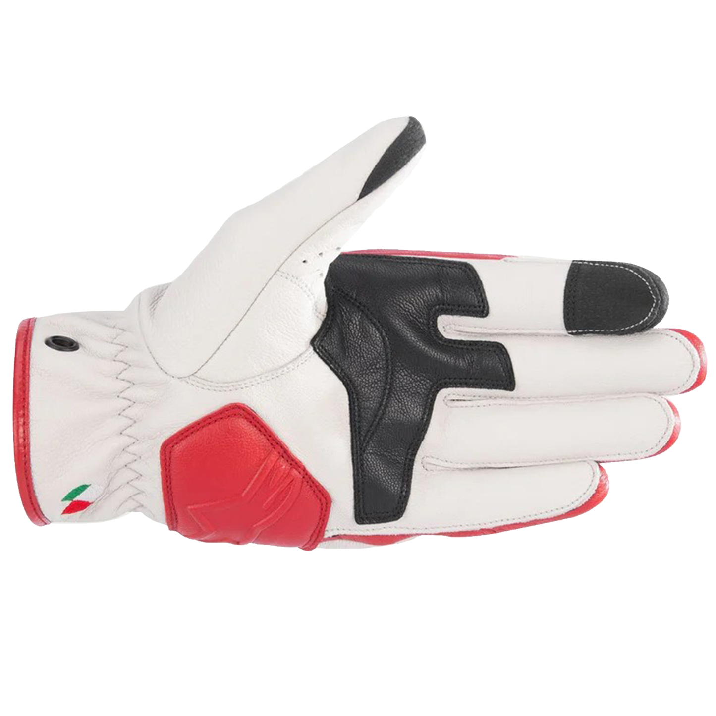 Alpinestars Dyno Leather Gloves - Ecru/Ruby Red