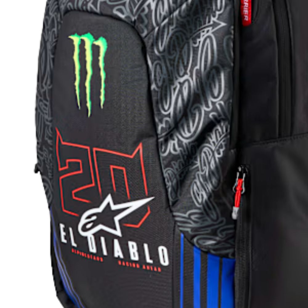 Alpinestars Alpinestars FQ20 City Hunter v2 Monster Backpack - Black / Fluo Red / Blue / Green - Side View