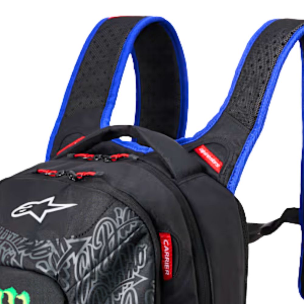 Alpinestars Alpinestars FQ20 City Hunter v2 Monster Backpack - Black / Fluo Red / Blue / Green - Rear View