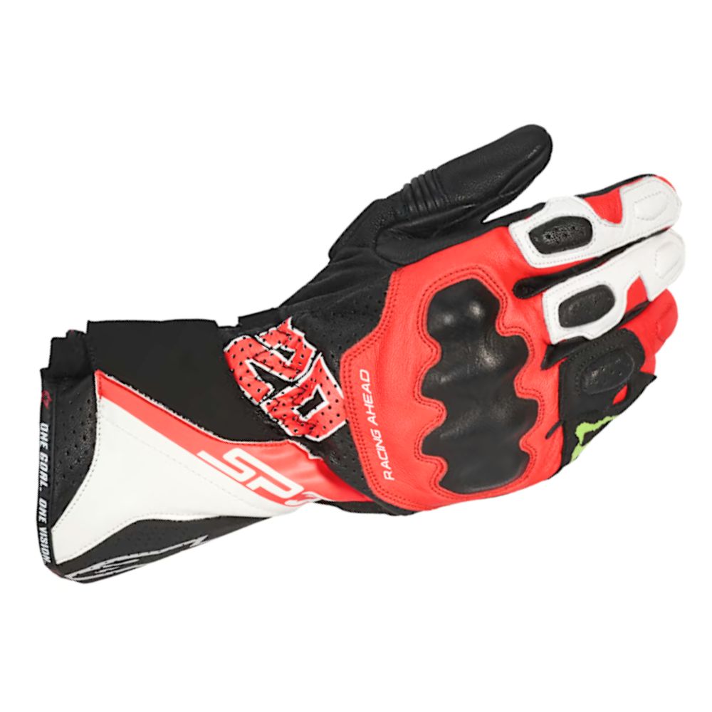Alpinestars Alpinestars FQ20 SP-3 Monster Gloves Black / Red Fluo / White - Front View