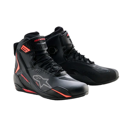 Alpinestars Faster 4 Drystar Shoes Black Rio Red Red Fluo