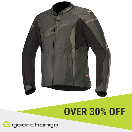 Alpinestars Faster Leather Jacket - Black/Black