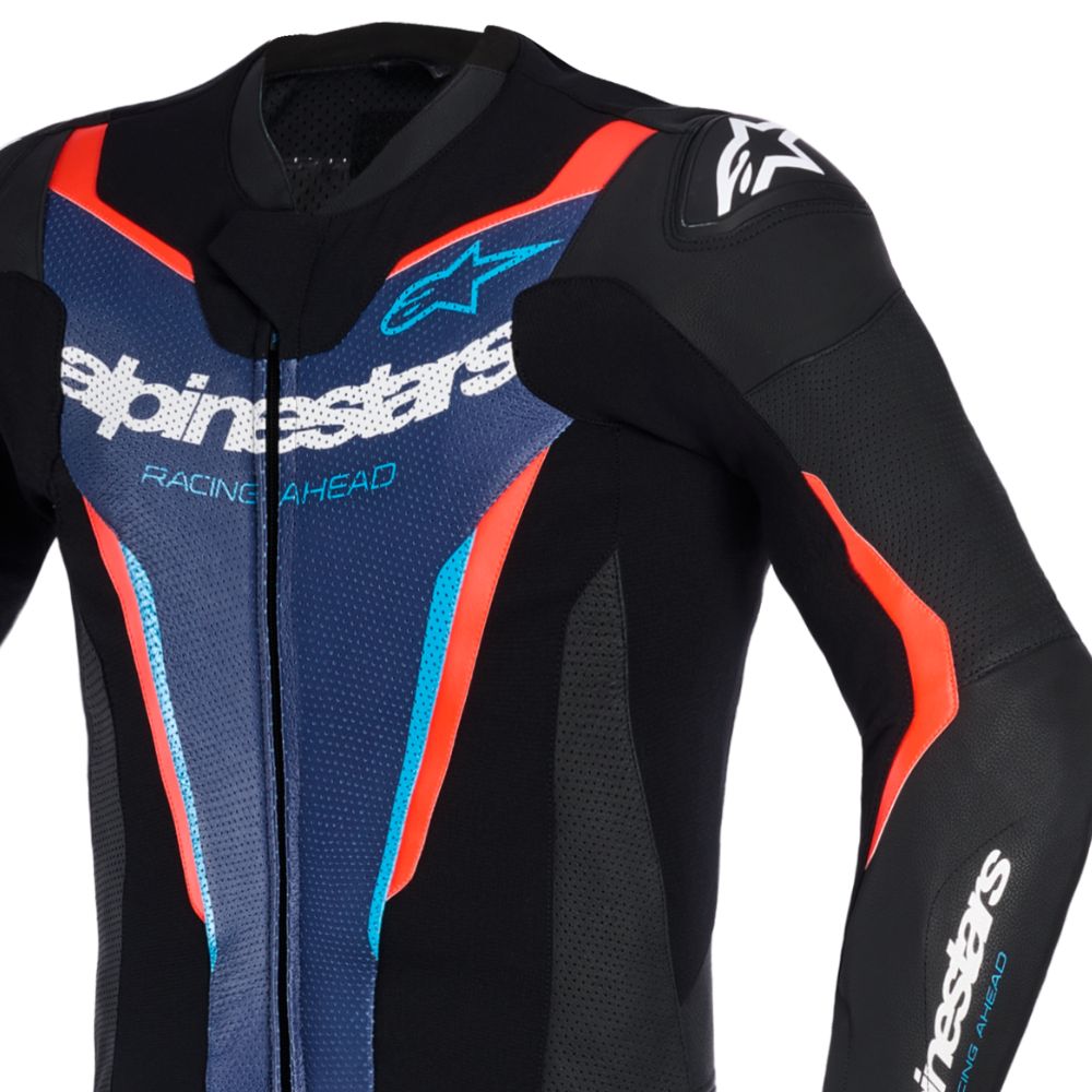 Alpinestars Alpinestars GP Force V2 1 Piece Suit - Black / Blue / Red Fluo - Detail View