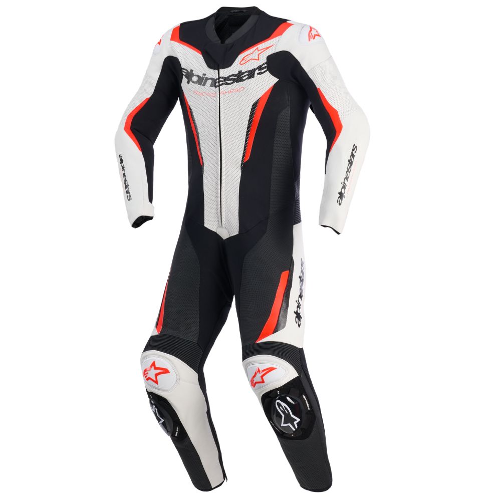 Alpinestars Alpinestars GP Force V2 1 Piece Suit White / Black / Red Fluo - Front View